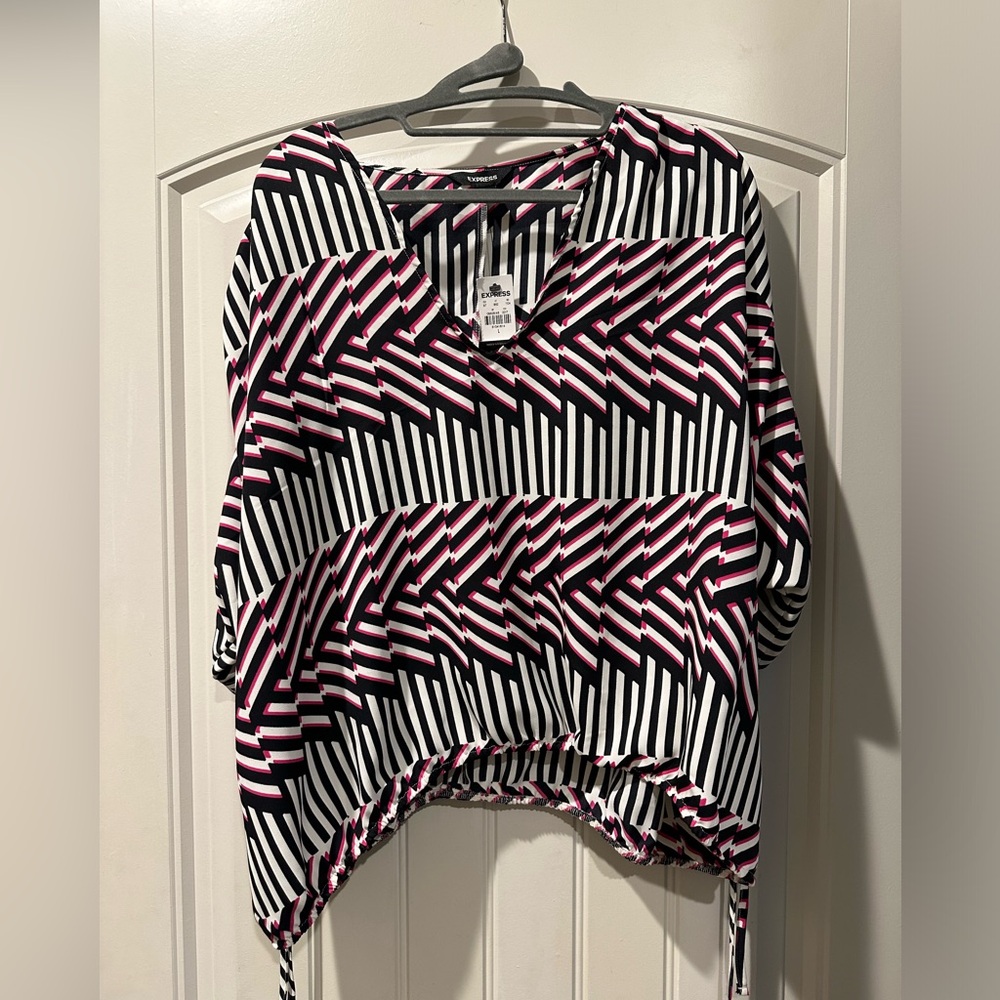 Express 3/4 ruched sleeve shirt.